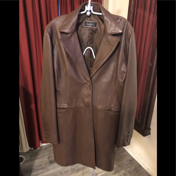 Nicole Miller Jackets & Blazers - Nicole Miller Genuine Brown Leather Jacket